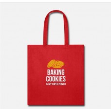 Baking Cookies Is My Super Power Red Tote Bag